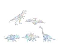 HAPINARY 5 pièces Autocollants de Fenêtre Dinosaures Arc-ciel Décorations Statiques PVC Durables pour Intérieur Ornement Décoratif sans Résidu pour Vitre