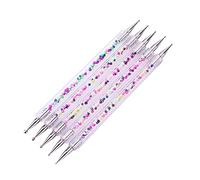 HAPINARY 5 pièces Stylo à Ongles avec Pointes Double Tête pour Art Manucure Outils de Dotting Acrylique avec Pointeur à et Perles pour Créations Nail Art