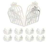 HAPINARY 50 Pièces Caissettes à Chocolat en Papier Blanc Creuses Décoratives Motif D’Oiseaux Ajourés pour Mariage Fête Emballage de Bonbons et Présentation de Desserts