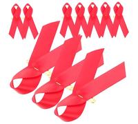 HAPINARY 50 Pièces Épingle à Nœud Rouge Accessoires De Collecte De Fonds Sensibilisation Sida Nœud Amovible Et Réutilisable
