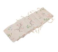 HAPINARY 50 Sachets en Coton et Lin à Cordon Réutilisables avec Imprimé Floral, Petite Pochette à Cordon pour Bijoux, Savonnette ou Bonbons, pour Mariage, Lot de 50