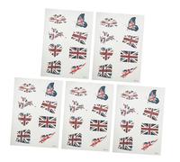 HAPINARY 5ensembles Stickers Temporaire Visage Drapeau Royaume-uni Accessoire Fans Décoratif Et Délicat Pour Match De Football