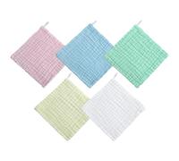 HAPINARY 5pièces Lingettes Visage Garçon Fille Coton Couches Lot de Mousselines Absorbantes et Douces pour Peau Sensible et Tout- Multi-couleurs