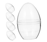 HAPINARY 5pièces Lot de Œufs De Pâques Plastique Transparents à Remplir Transparentes pour Décorations De Pâques Boîtes à Bonbons De Fournitures De Fête De Printemps
