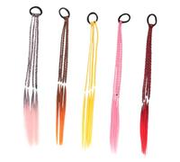 HAPINARY 5pièces Perruque Queue De Cheval Pour Garçon Fille Corde à Cheveux Tressée Élastiques à Cheveux Queue De Cheval Pour Perruque Couettes Pour Filles