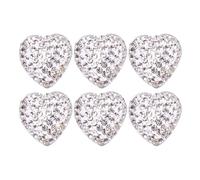 HAPINARY 6 Autocollants Strass pour Voiture de Cœur Blanc, Décorations Adhésives en Rhinestone Brillantes pour Boutons de Tableau de Bord, pour DIY et Maison