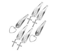 HAPINARY 6 pièces Barrettes à Cheveux avec Pendentifs Cœur et Croix de Accessoires Élégants pour Filles Clips Pratiques et Durables pour Tenue Quotidienne et Événements Spéciaux