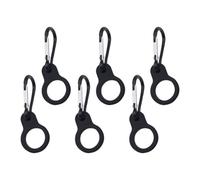 HAPINARY 6 Pièces Boucles de Bouteille en Silicone et Métal Noires, Porte-Bouteille Élastique Sécurisé pour Randonnée et Course, Accessoires Pratiques pour Bouteilles d'eau