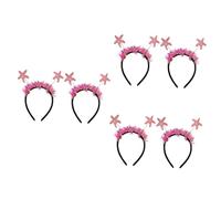 HAPINARY 6 Pièces Chapeaux de fête toppers de cheveux bande de cheveux bling bandeaux de fête briller hair charms hair toppers cerceau de cheveux de printemps bandes de cheveux de fête rose