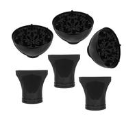 HAPINARY 6 Pièces Embouts pour Sèche-cheveux Nozzle Plastique Noir Accessoires Légers et Durables pour Salon et Usage Domestique Diffuseur Anti-frisottis et Concentrateur de Flux Adaptés à