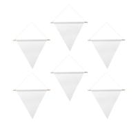 HAPINARY 6 Pièces Guirlande Fanion Extérieur en Toile Blanche Triangle, Drapeaux Vierges Soi-même, Résistants à L'eau, Impression Transfert à Chaud, pour Camping et Jardin