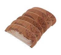 HAPINARY 6 Pièces Lot de 6 Peignes en Bois de Pêche à Dents Larges pour Hommes et Cheveux Bouclés, Massage du Cuir Chevelu, Démêlant Naturel, Compact pour Voyage, Soin Capillaire