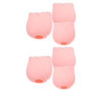 HAPINARY 6 Pièces Silicone Travel Makeup Brush Holder Rose Shape Dustproof Covers Organizer Portable Reusable Protective Caps for Women
