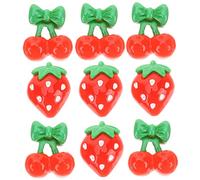 HAPINARY 60pièces Slices De Fruits Résine Pour Décoration Charms De Nail Art Kawaii Fraises Et Cerises Pour Artisanat Et Créations Manuelles