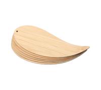 HAPINARY 6pcs Marque-pages en Bambou Vierges de Feuille, Faciles à Écrire Colorier, Étiquettes Suspendues DIY pour Décoration et Usage Scolaire