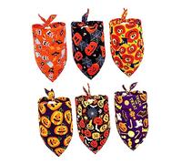 HAPINARY 6pièces Bandanas Halloween pour Chiens Écharpes Triangulaires Décoratives pour Animaux De Compagnie avec Motifs Colorés Et Amusants