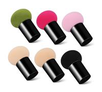 HAPINARY 6pièces Éponge Champignon Poudrée Pour Fond De Teint Éponge De Maquillage Multifonctionnelle Pour Application Liquide Et Poudre Peau Claire Peau Foncée Matcha