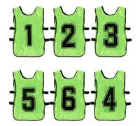 HAPINARY 6pièces Gilets Entraînement pour Garçon Fille Open Side pour Équipe de Football Basket et Sports Collectifs Polyester Respirant Grand Confort et Couleur Verte pour Identifier