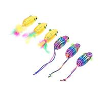 HAPINARY 6pièces Jouets Simulacres De Souris pour Chats Accessoires Amusement pour Chats Jouets à Mâcher Jouer Couleurs Mélangées