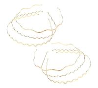 HAPINARY 6pièces Lot de Bandeaux Fins Métalliques Dorés à Motifs Ondulés Accessoires Coiffure Chics pour Femmes Serre-têtes Élégants pour Cheveux Courts Bouclés et Raides Décoration