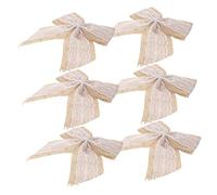 HAPINARY 6Pièces Nœuds Toile de Jute Décoratifs Grands Nœuds Rustiques pour Décoration de Noël avec Détails