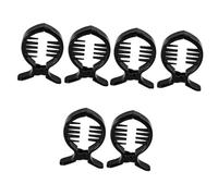 HAPINARY 6pièces Pince à Cheveux Ronde à Dents Intérieures Clip Queue De Poisson Pour Chignon Et Queue De Cheval Forte Tension Accessoire De Coiffure Noir