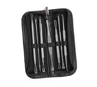 HAPINARY 7 Pièces Kit Extracteurs Points Noirs Inoxydable Aiguilles et Spatule pour Élimination Comédons Boutons et Imperfections Visage