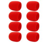 HAPINARY 8 Pièces Bonnettes Anti-vent en Éponge Rouge pour Microphone, Protection le Vent Bruit, Faciles à Installer pour Ktv et Performances sur Scène