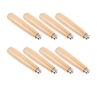 HAPINARY 8 Pièces Manche de Lime en Bois Colliers Métal, Alésage 3 MM | Bois Beige Poli, Surface Lisse sans Écharde, Remplacement Rapide, Prise Améliorée pour Atelier Professionnel