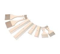HAPINARY 8 Pièces Peigne à Tisser Outil Artisanal Portable Double Extrémité en Bois Lisse Prise Confortable pour de Tissage et Œuvres Textiles