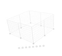 HAPINARY 8pièces Enclos pour Animaux De Compagnie Portable Clôture Fil pour Cobayes Et Chiots pour Intérieur Et Extérieur avec Clips Blancs