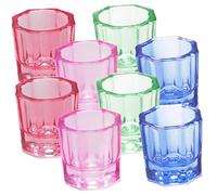 HAPINARY 8pièces Lot De Coupelles Verre Plat Dappen Professionnel Pour Manucure Accessoire De Nail Art Multifonction
