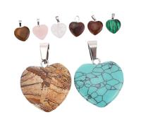 HAPINARY 8pièces Pendentifs Forme Cœur Lot De Breloques Pour Fabrication Bijoux Diy Perles Amour Charmes Décoration