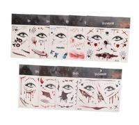 HAPINARY 9 Feuilles De Décalcomanies Pour Cicatrices De Plaies, Autocollants Pour Plaies, Maquillage Zombie, Faux Sang Pour Halloween, Maquillage Pour Le Corps Pour Cicatrices,