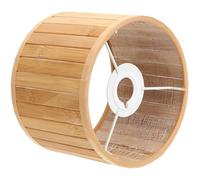 HAPINARY Abat-jour en Bambou et Métal Compatible Douille E27/e14 pour Lampe de Bureau et Lampadaire, Design Rétro Chic, Couleur Beige, Ambiance Chaleureuse