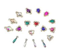 HAPINARY Accessoires pour Nail Art 54pcs Décorations D'ongles en Alliage Pierres en Verre Plat, Design Créatif et Solide pour Manucure DIY Élégante