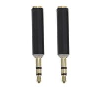 HAPINARY Adaptateur Microphone 3,5 Mm en Cuivre Noir 2pcs Module de Conversion Audio Solide pour Usage au Bureau et Caméra