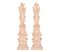 HAPINARY Applique Bois Sculpté Vintage 2 Pièces 30X6Cm Décor Mural pour Porte Armoire Salon Décoration Intérieure Maison