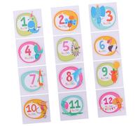 HAPINARY Autocollants Mensuels pour Bébé Garçon en Papier Créatif, 1 Set de Gommettes Animaux pour Album Photo de Naissance, pour Immortaliser la Première Année