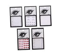 HAPINARY Autocollants Strass Visage et Corps 5 Pièces Mixte Acrylique Blanc et Ab Bijoux Festival Décoration Fête Femmes Peau Yeux