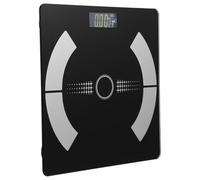HAPINARY Balance Numérique Intelligente à Graisse Corporelle, Peson Électronique Rechargeable USB 26x26 Cm en Acier Piano Noir, Balance Connectée pour Maison et Salle de Bain, Mesure