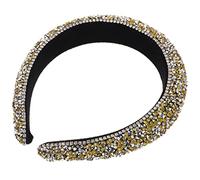 HAPINARY Bandeau à Strass à Large Bord Bandeaux Pour Femmes Casque Scintillant Bijou Cerceaux De Cheveux Réutilisables Bande De Cheveux Clinquant Paré De Bijoux Strass Yellow