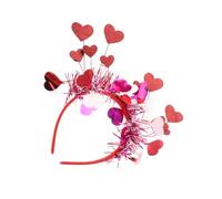 HAPINARY Bandeau Cœur Rouge pour Saint-valentin Femme Serre-tête Scintillant Amour Accessoires Cheveux Confortables pour Fêtes Mariage Photo et Soirée Nouvel An