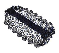 HAPINARY Bandeau Élastique en Dentelle de Perles pour Femme, Large et Floral, Tricoté Main Polyester et Strass, Vie Quotidienne Fêtes