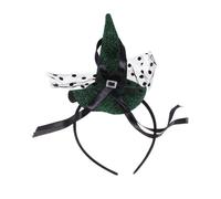 HAPINARY Bandeau Halloween Vert Forme de Chapeau de Magicien à Pois Mesh Léger et Décoratif pour Femmes et Garçon Fille Accessoire Fête Cosplay