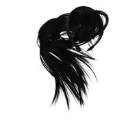 HAPINARY Bandeau Perruque Tressé Noir avec Frange et Clips Invisibles Cheveux Raides Postiche Discret pour Femmes Facile à Porter et Volume Capillaire Naturel