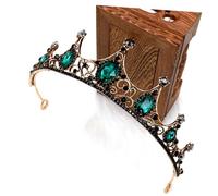 HAPINARY Baroque Rétro Couronne de Mariée avec Vertes Diadème Délicat pour Mariage Fiançailles et Fêtes Accessoire et Durable