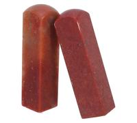 HAPINARY Blocs de Pierre à Sculpter en Stéatite Rouge, Lot de 2, Taille Moyenne, Outils de Gravure Précis pour Sceaux Traditionnels et Séances de Calligraphie Chinoise