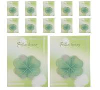 HAPINARY Blocs-notes Autocollants 32 Pcs Motif Trèfle à Quatre Feuilles, Papier Adhésif pour Fournitures de Bureau, Onglets Index Pratiques, Papeterie Festive Saint-patrick, Notes