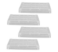 HAPINARY Boîte à Cosmétiques Vide 9 Compartiments Carré Transparent, Plastique Résistant, Palette Compartimentée Portable, pour Voyage et Rangement Maquillage, Lot de 4 Pièces